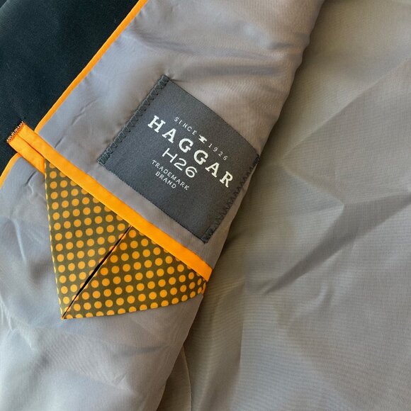 Haggar H26 Premium Stretch Suit Coat Tailored Fit 38R Black Shadow Check NWT - Picture 11 of 13